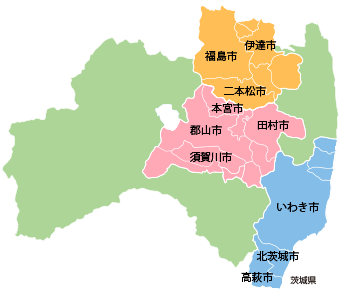 福島県配布エリアマップ