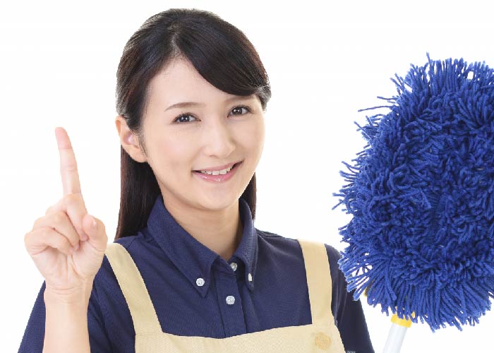 モップ回収・交換スタッフ