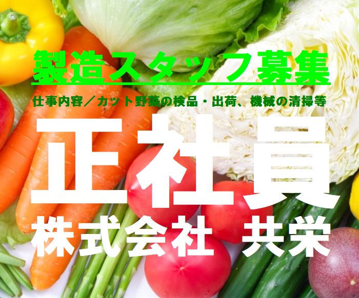 カット野菜の検品・出荷・機械清掃等