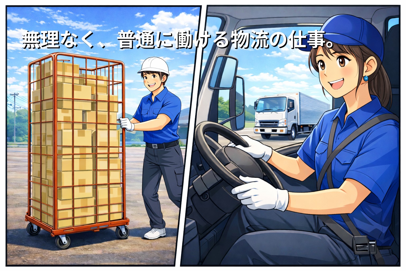 郵便・一般貨物便ドライバー同時募集（2ｔ・4ｔ等ドライバー／男女）