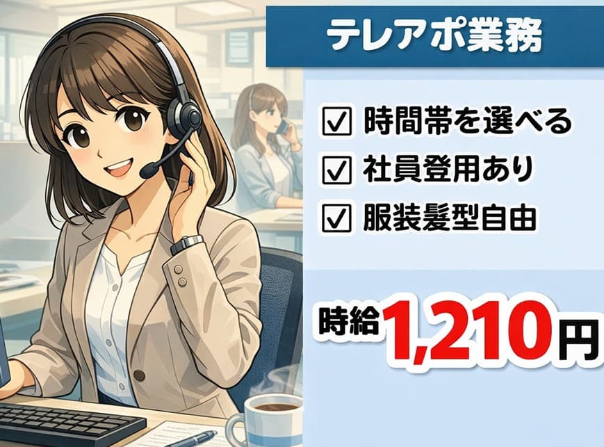 服装自由☆コールセンターでのテレアポスタッフ